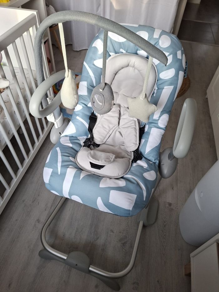 Transat Bébé BÉABA modèle Up Down V4 Childline Stone Blue - photo numéro 2