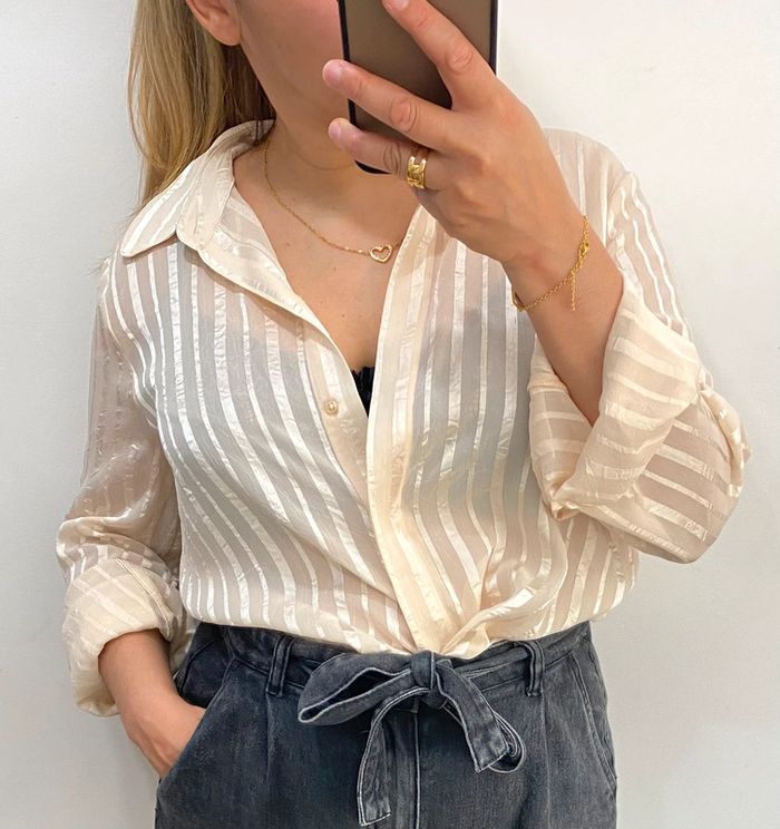 Chemise fluide Mango crème taille M