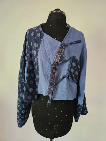 Veste courte bohème créateur Madame Zaza Of Marseille - Taille 2 / M (38)