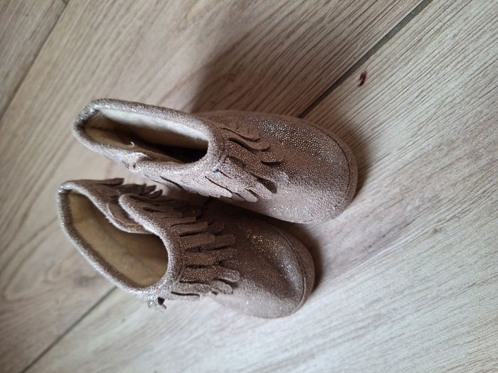 Bottines bébé fille 6/12 mois camels brillantes - photo numéro 3