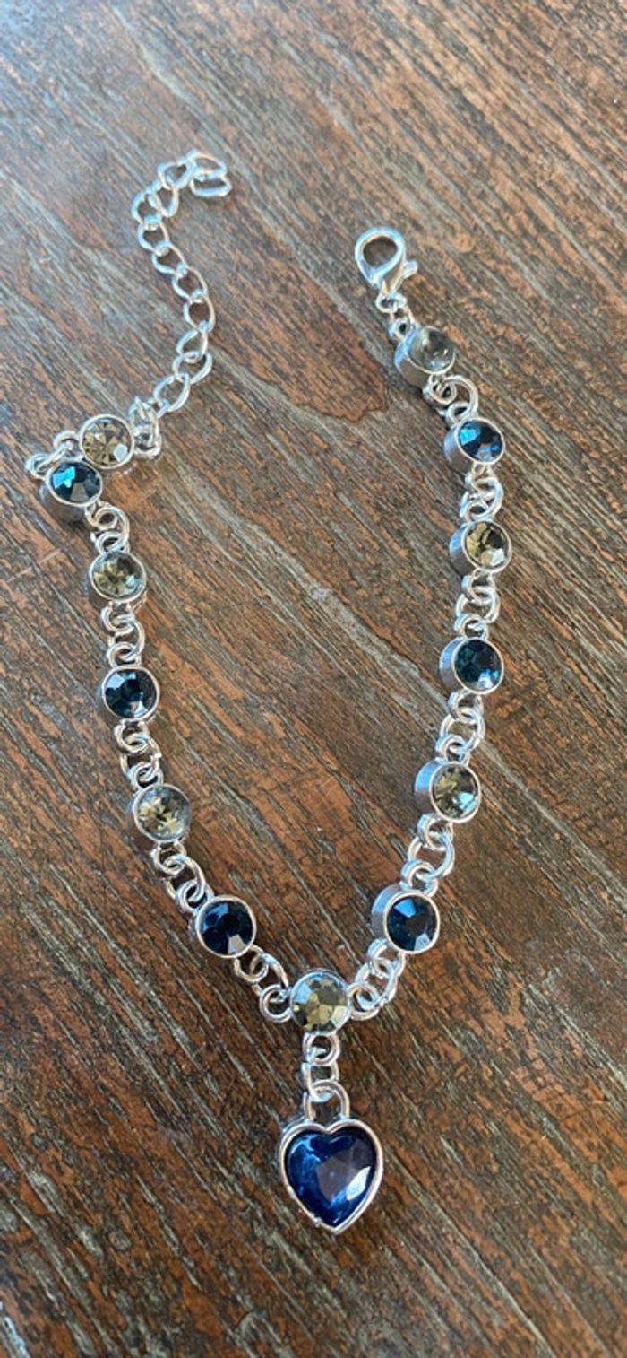Magnifique bracelet réglage avec cœur et pierre