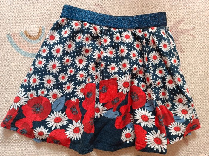 Jupe courte bleue coquelicot rouge orchestra 4 ans - photo numéro 4
