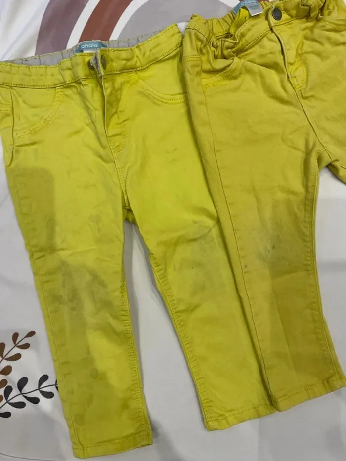 Lot 2 pantalons bébé fille Obaïbi - photo numéro 2