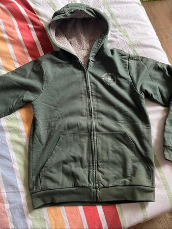 Sweat zippé épais Vertbaudet vert taille 12 ans