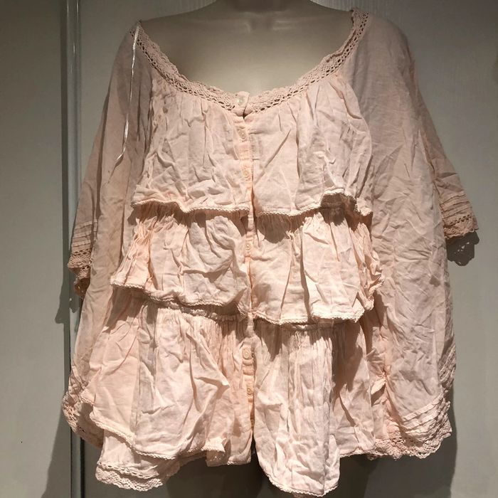 Blouse bohème rose à dentelle Naf-Naf taille  36 - photo numéro 20