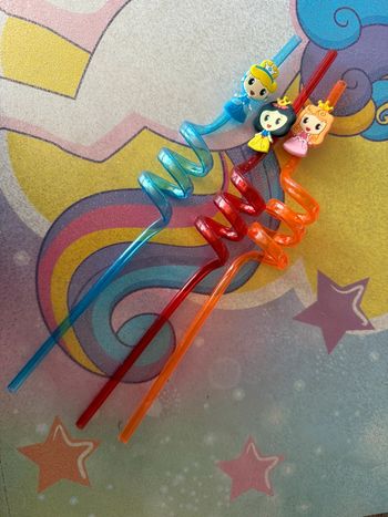 Lot 3 pailles tourbillon princesses