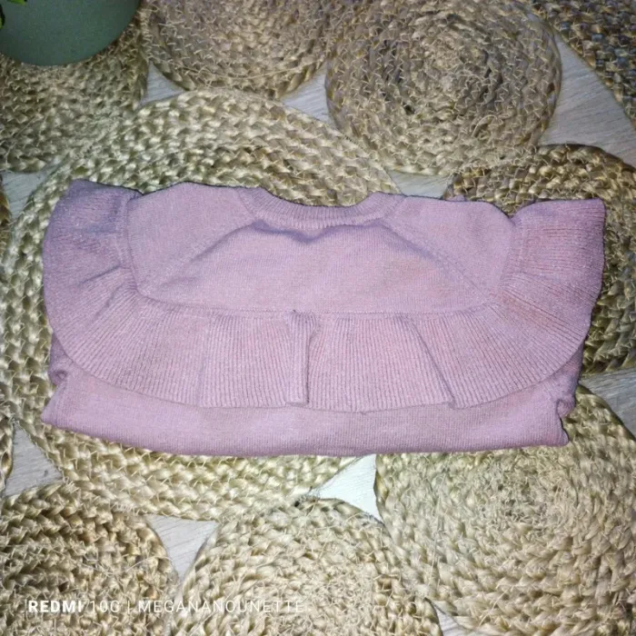 🌸👧 Gilet cardigan à volants – Rose poudré – 4 ans / 104 cm – Collection 2025 - photo numéro 2