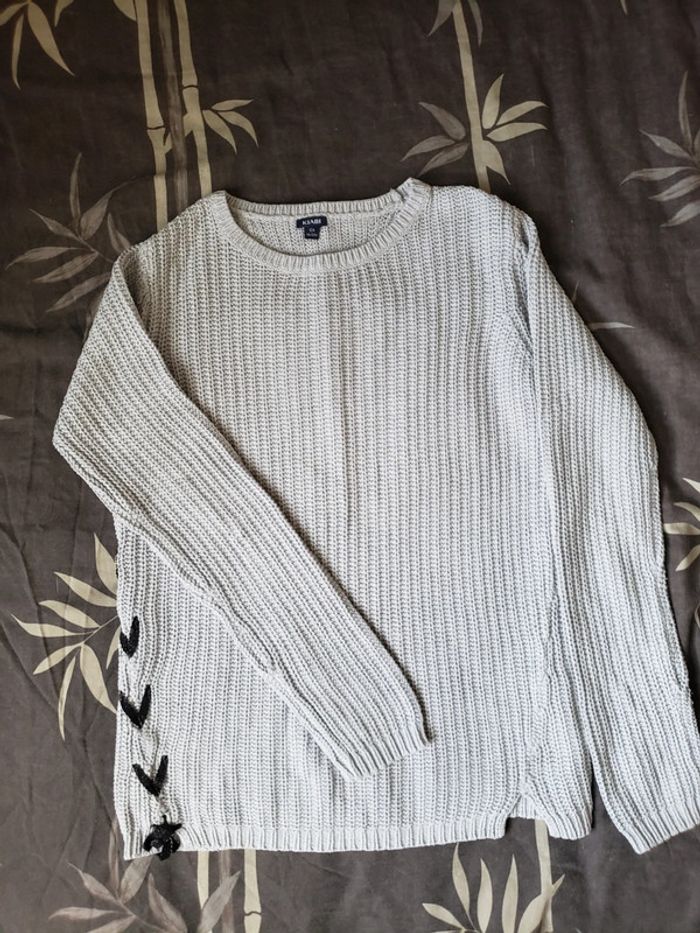 Pull coton fin gris Kiabi taille 12 ans
