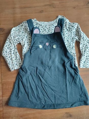 Ensemble haut+jupe bretelles 24mois