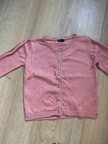 Gilet rose avec paillette 3 ans fille