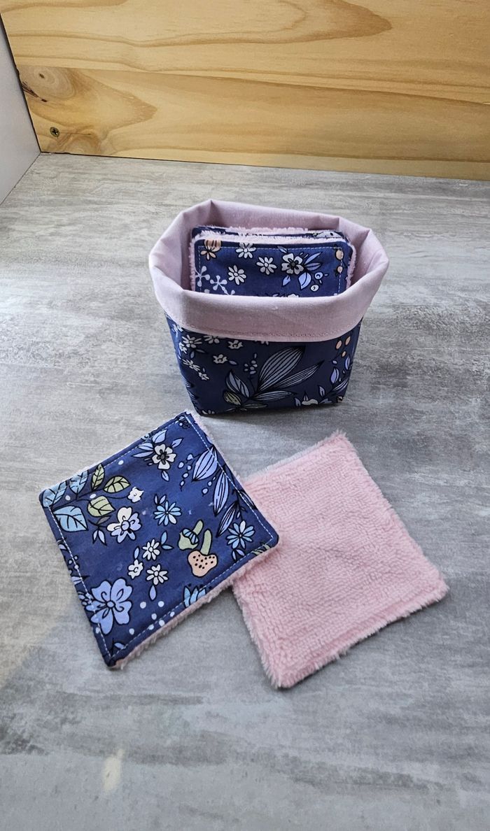 Petit panier de 7 lingettes lavables