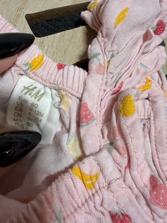Robe à bretelles h&m bébé fille • 9/12 mois - photo numéro 4