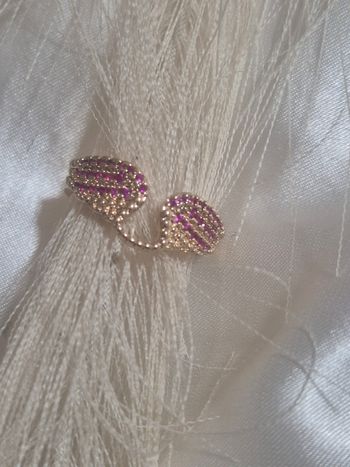 Bague ailes strass rose doré zv