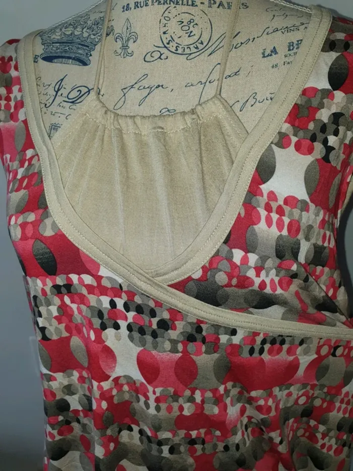 Tunique beige et rouge Gemo taille 50/52 - photo numéro 3