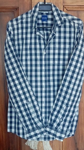 Chemise à carreaux bleu et blanc