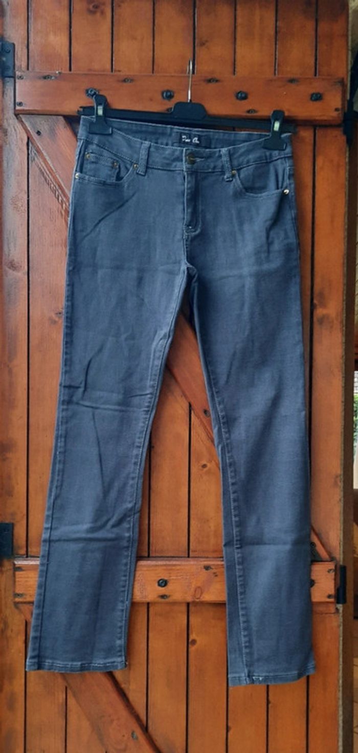 Jean gris femme, Just one, taille 40 - photo numéro 3