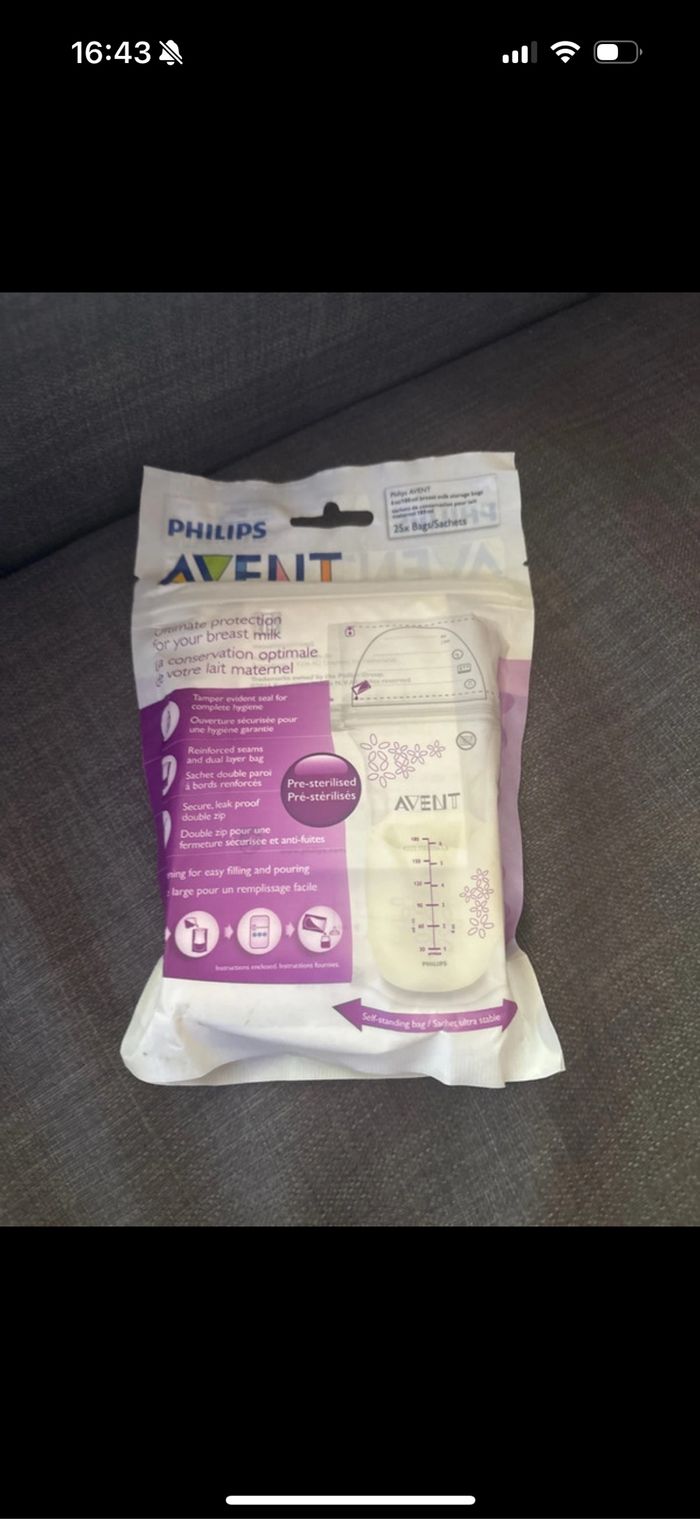 Sachet conservation lait