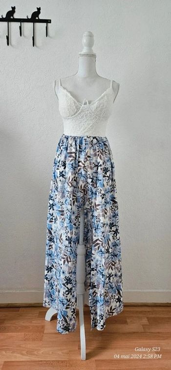 Robe longue combishort buste en dentelle