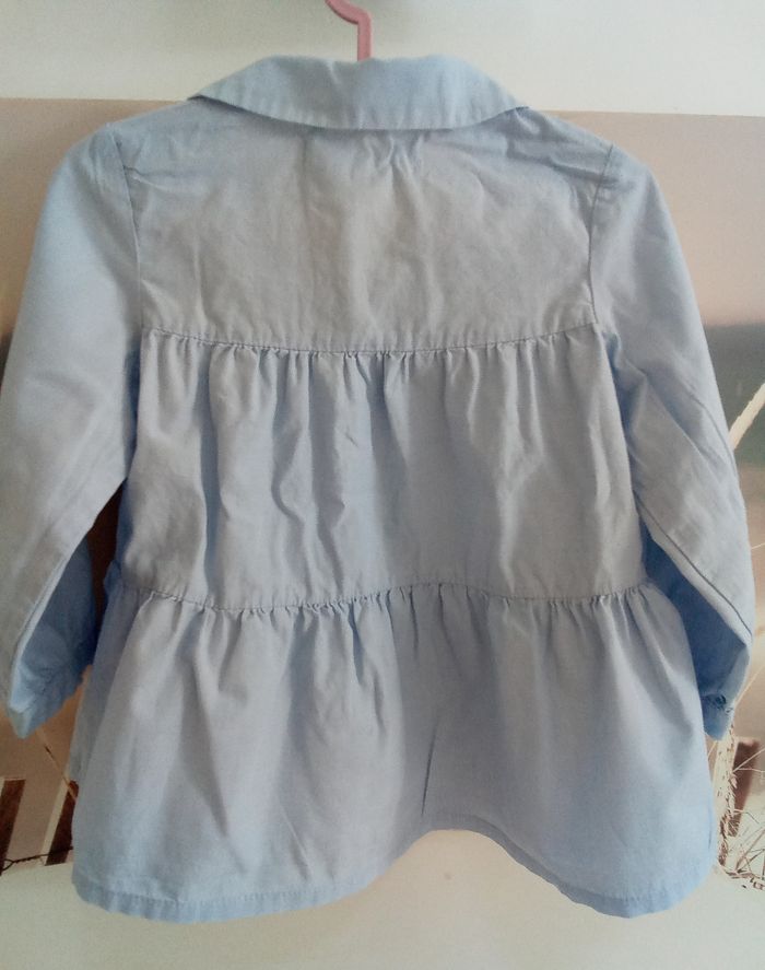Chemise bleu clair manches longues Zara taille 18/24 mois - photo numéro 7