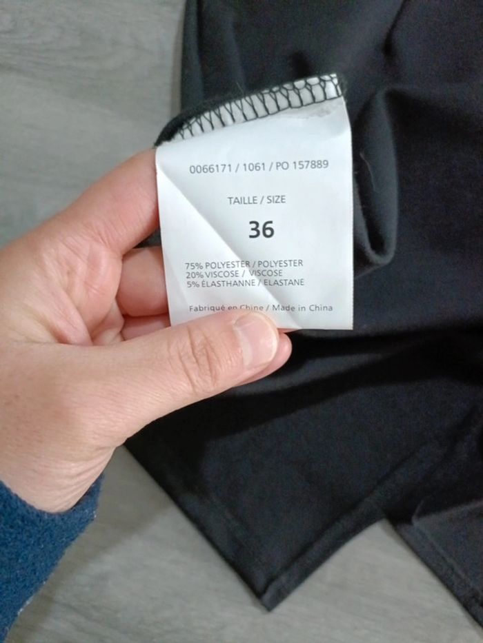 Mini-jupe noire mini Fente en viscose et Polyester La Halle – Taille 36 - photo numéro 5