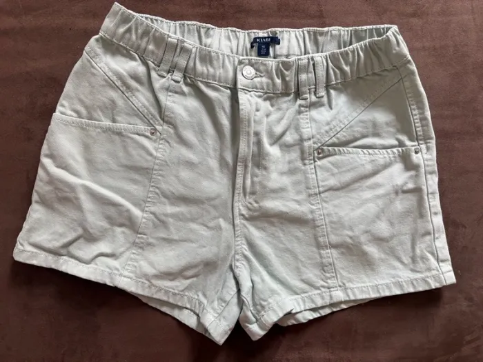 Short en jean vert d’eau