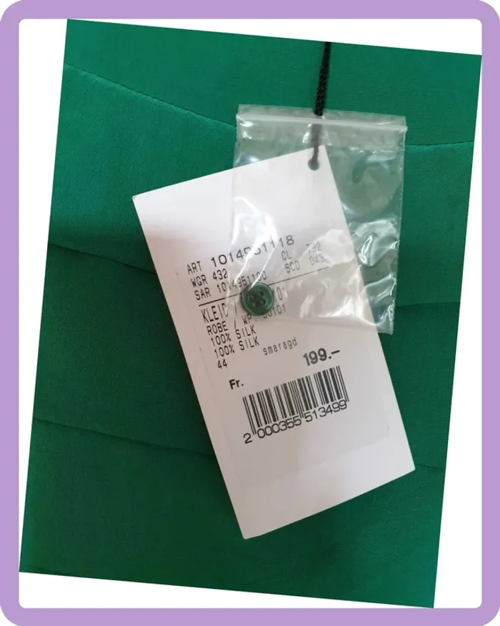 Robe soie vert Emeraude , taille 44 - photo numéro 4