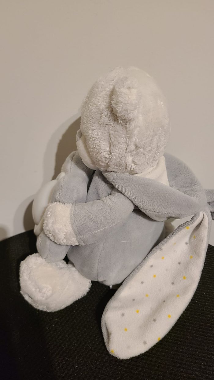 MAX ET SAX DOUDOU PELUCHE OURS DEGUISE LAPIN GRIS BLANC ETOILE - photo numéro 4