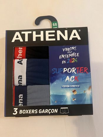 Lot de 3 boxers Athena ,garçon (6/8 ans)