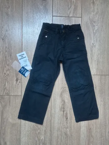Pantalon doublé "terre de marins" 5 ans bleu marine en très bon état