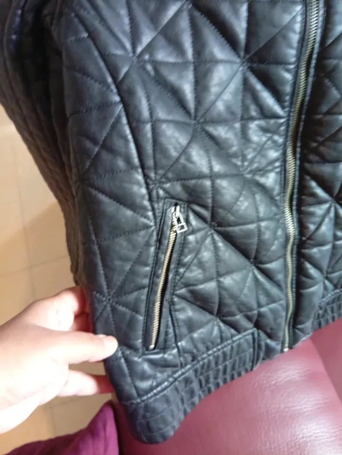 Veste cuir femme pepe jeans London taille L - photo numéro 4