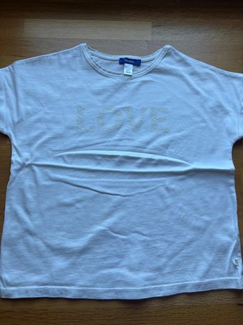 T-shirt MC blanc imprimé okaidi 8 ans fille