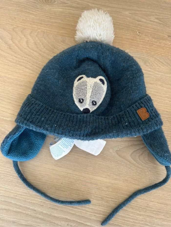 Manteau + bonnet okaidi doublé sherpa bleu bébé garçon 18 mois - photo numéro 6