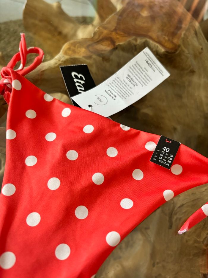 Bas de maillot de bain Etam pois blanc - photo numéro 3