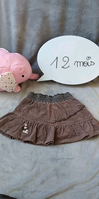 Jupe velours marron Fille 12 mois Minnie Disney C&A 100% coton