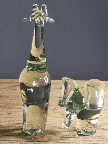Duo de verre animaux