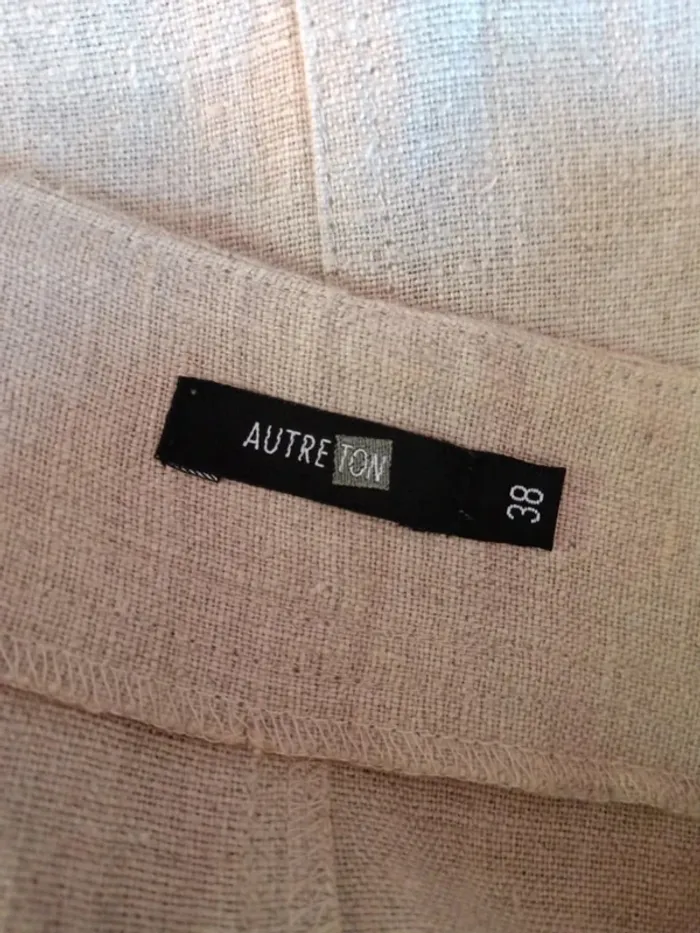 Jupe lin épais beige Autre Ton - photo numéro 10