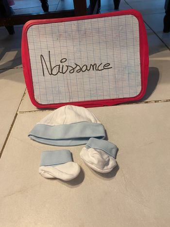Chapeau + chausson bebe