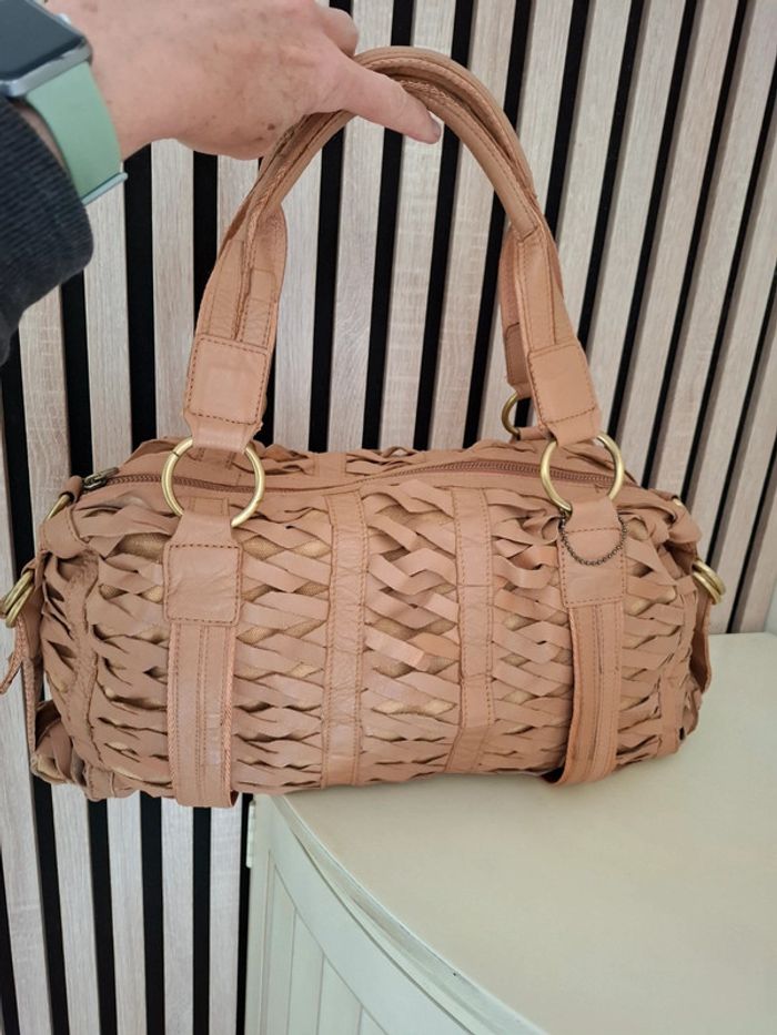 Sac cuir tressé marron - photo numéro 2