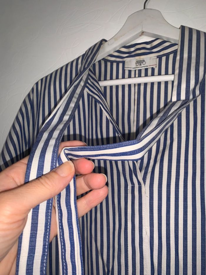 Chemisier/Blouse blanc bleu - photo numéro 3