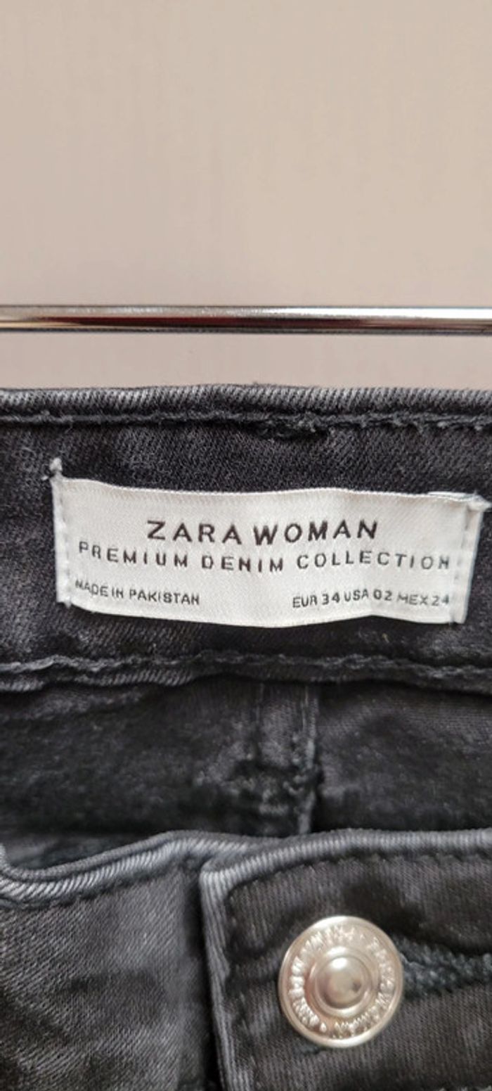 Jean slim Noir délavé Zara Premium - photo numéro 5