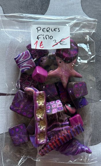 Lots de  perles artisanales en Fimo