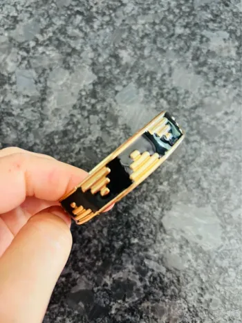 Magnifique bracelet fantaisie aztèque noir et doré neuf