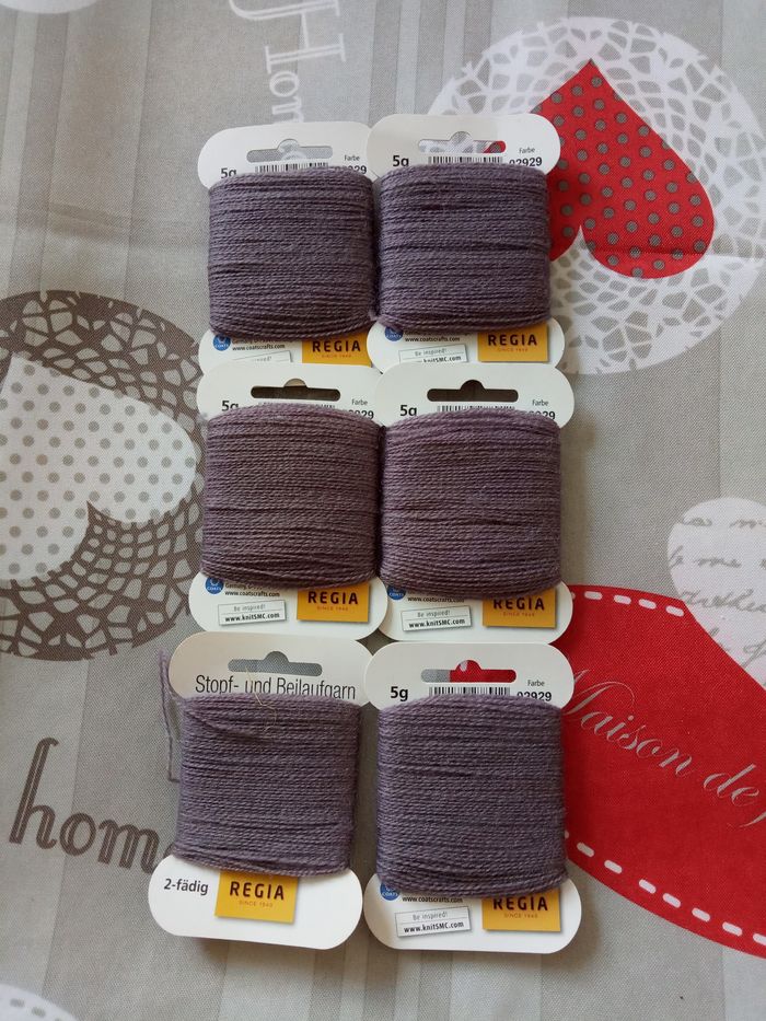 Lot de 6 Fils à repriser (Regia) 5g "Schachenmayr" - Neufs