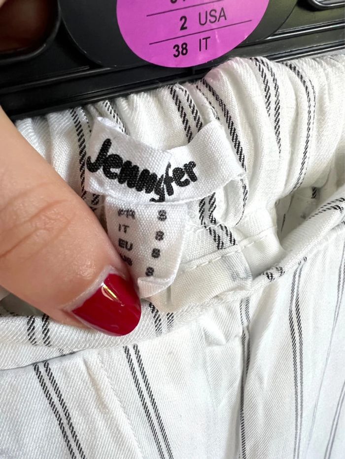Pantalon taille haute à rayures Jennyfer blanc et noir - photo numéro 3