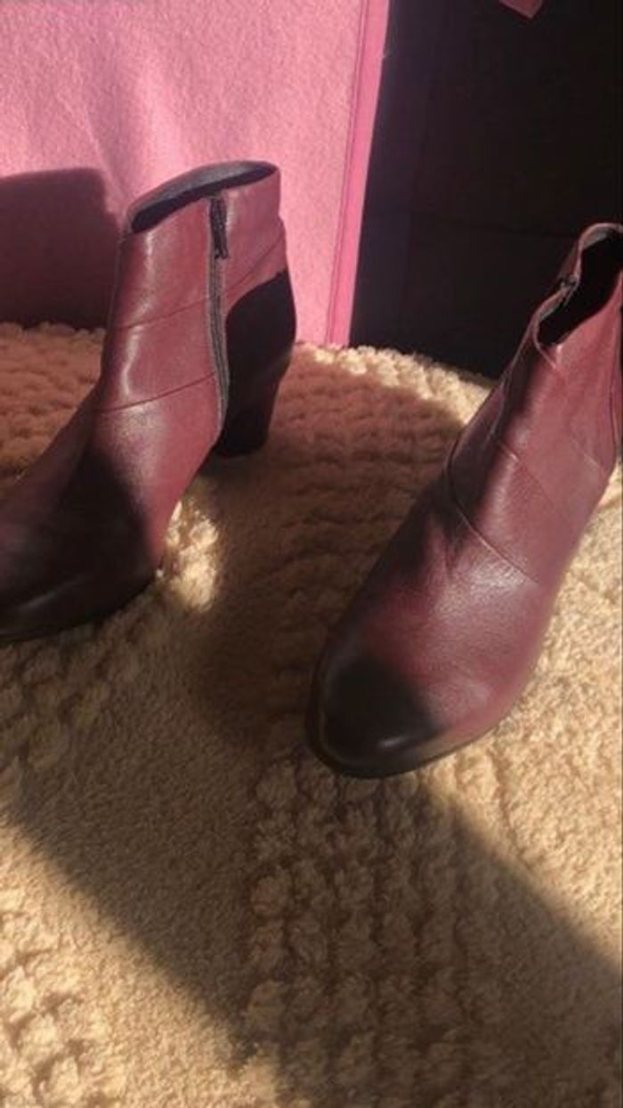 Bottines cuir Bordeaux neuve - photo numéro 3