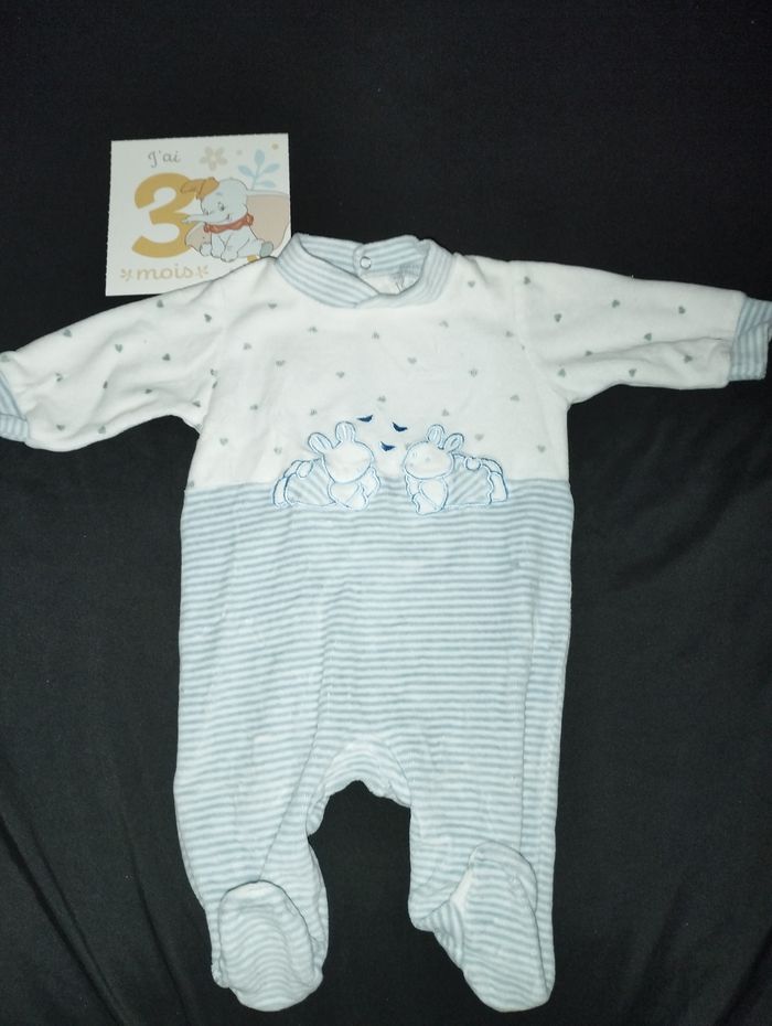 Pyjama 3 mois bleu et blanc