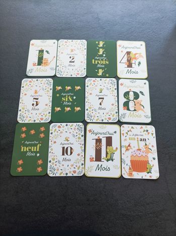 Cartes premiers mois de bébé