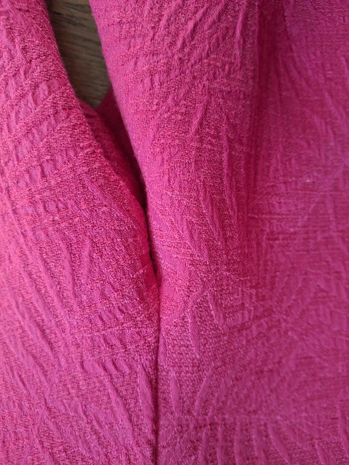 Veste blazer la redoute jacquart rose fuchsia t 36 excellent état - photo numéro 4