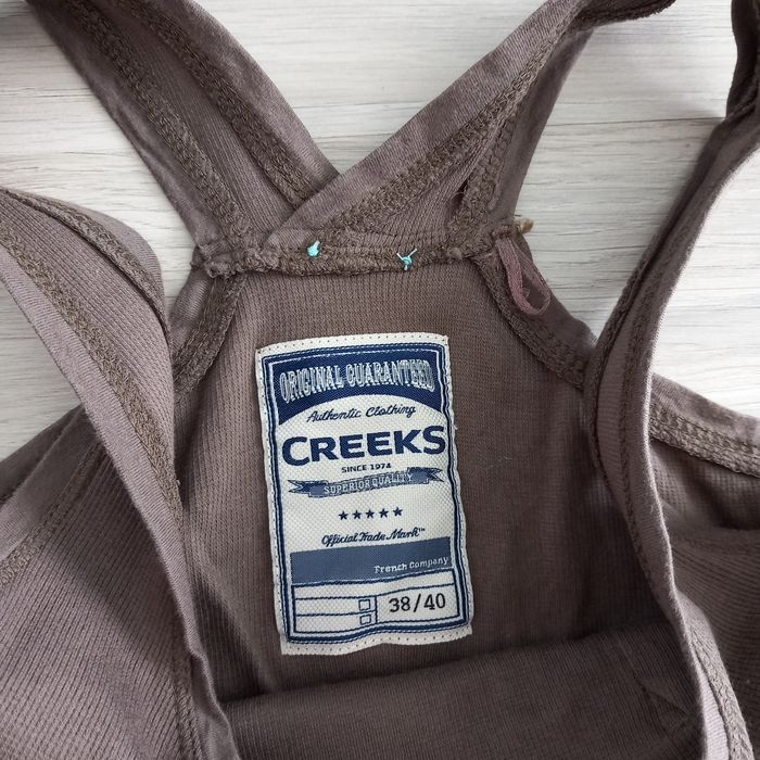 Robe à bretelles marron imprimée à fleurs jupe évasée Creeks taille 38 - photo numéro 3