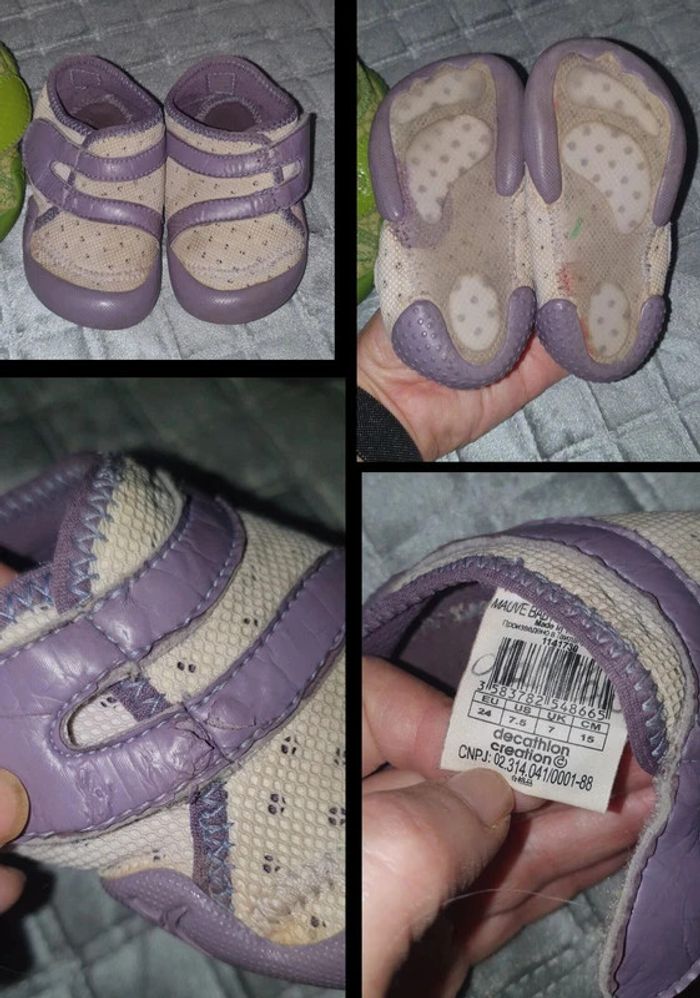 chaussons/basket mauve Decathlon T: 23/24 - photo numéro 3